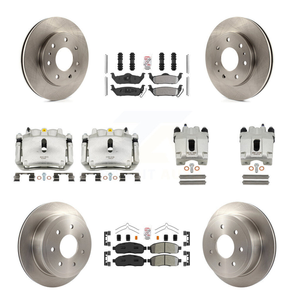 Front Rear Disc Brake Caliper Rotors And Semi-Metallic Pads Kit (10Pc) For Ford F-150 KC8-101944N
