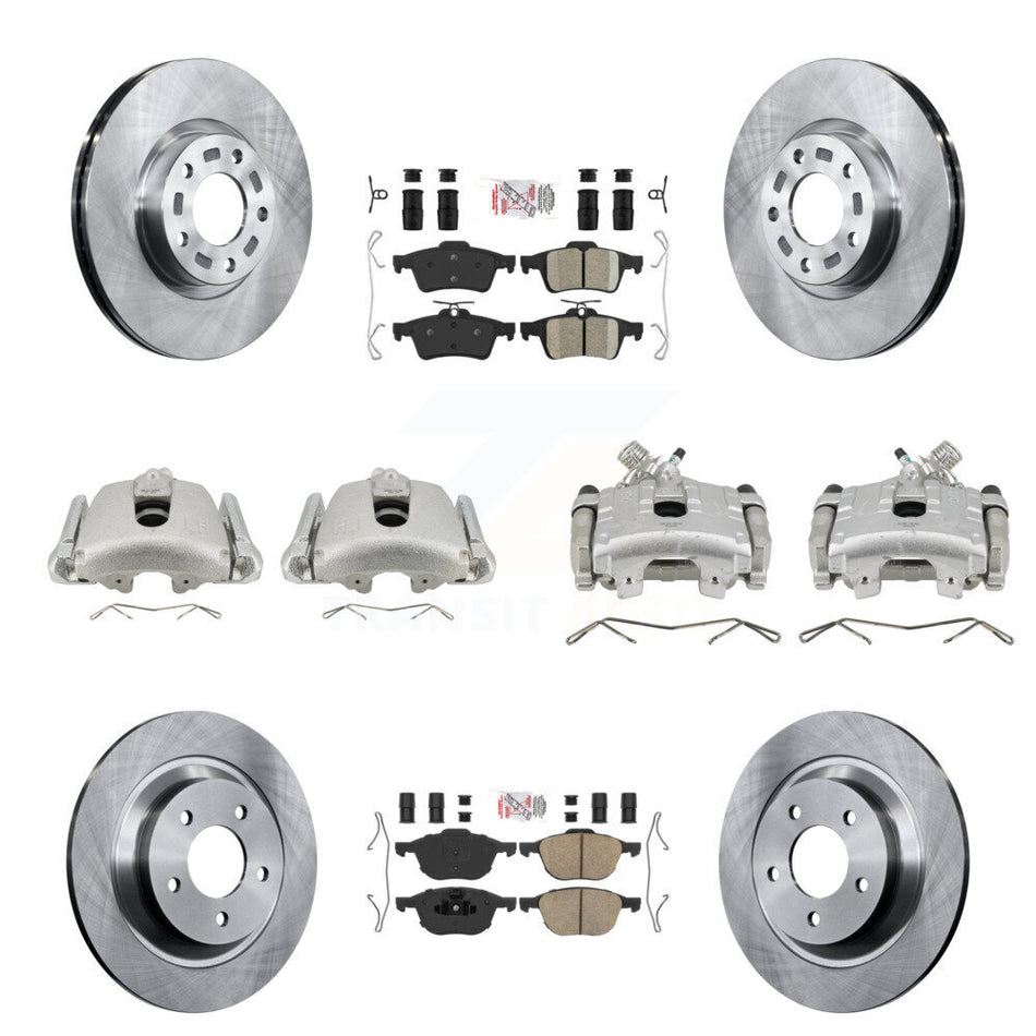 Front Rear Disc Brake Caliper Rotors And Ceramic Pads Kit (10Pc) For Mazda 5 KC8-101958N