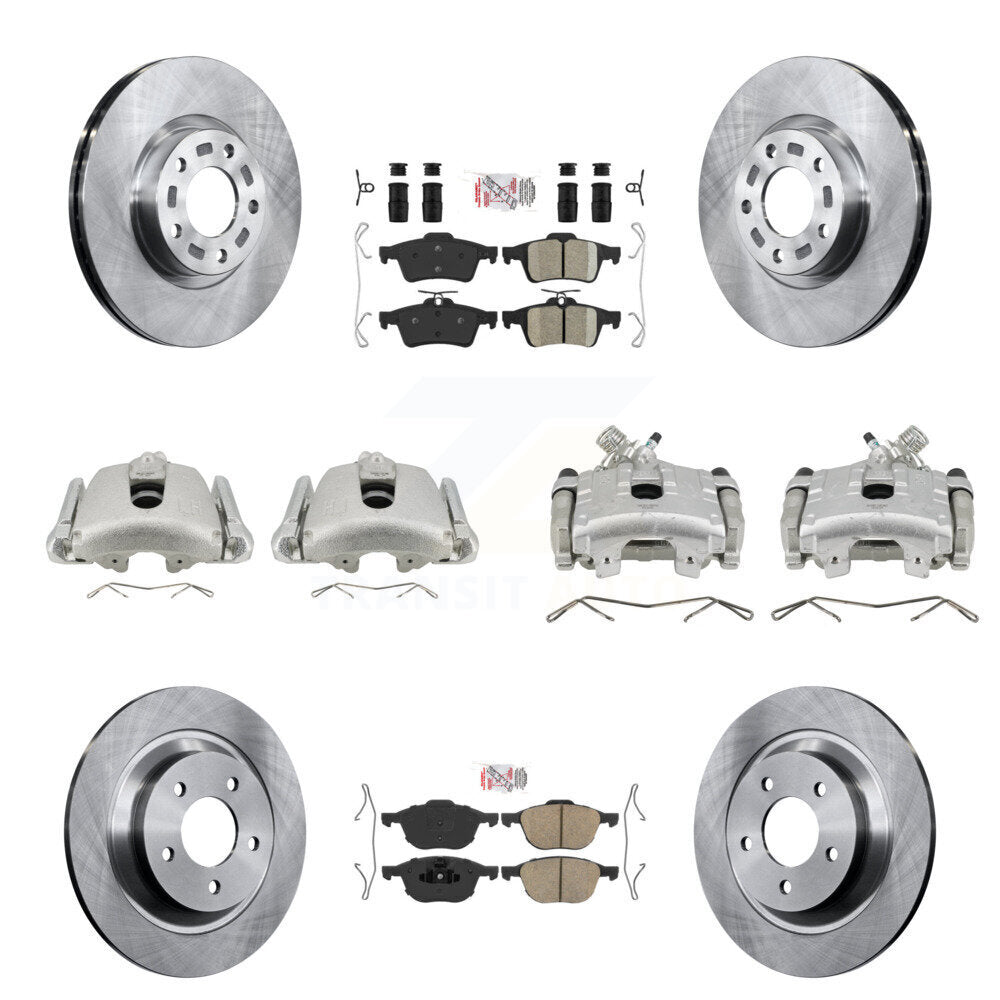 Front Rear Disc Brake Caliper Rotors And Ceramic Pads Kit (10Pc) For Mazda 5 KC8-101959N