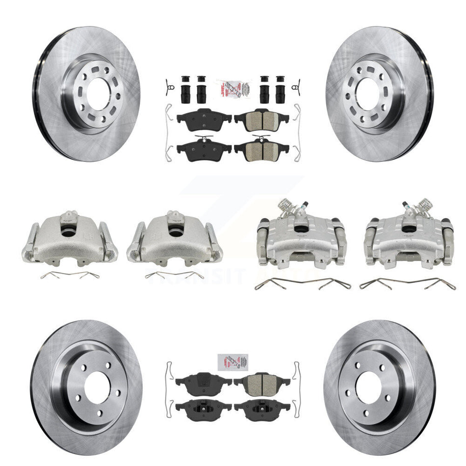 Front Rear Disc Brake Caliper Rotors And Ameribrakes Pads Kit (10Pc) For Mazda 5 KC8-101960N