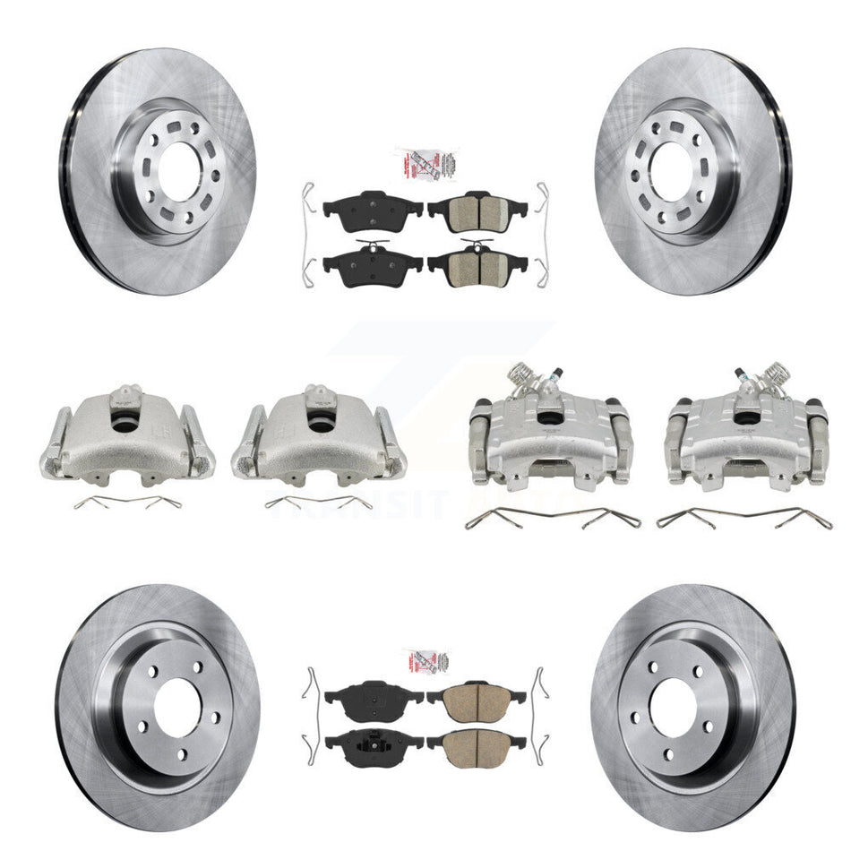 Front Rear Disc Brake Caliper Rotors And Ceramic Pads Kit (10Pc) For Mazda 5 KC8-101962N