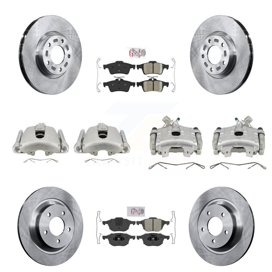Front Rear Disc Brake Caliper Rotors And Ameribrakes Pads Kit (10Pc) For Mazda 5 KC8-101963N