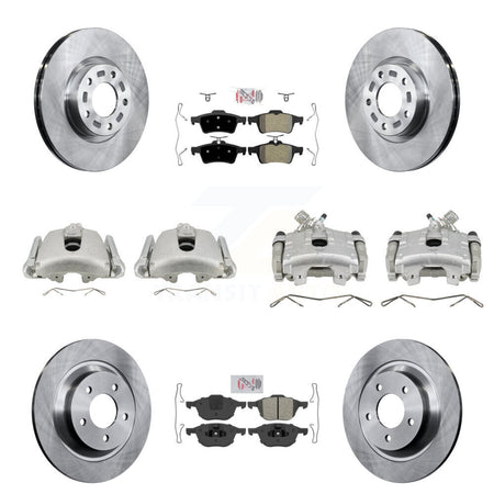 Front Rear Disc Brake Caliper Rotors And Semi-Metallic Pads Kit (10Pc) For Mazda 5 KC8-101966N