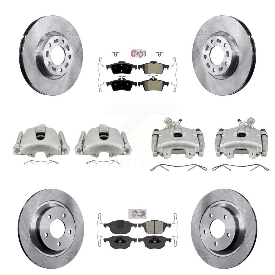 Front Rear Disc Brake Caliper Rotors And Semi-Metallic Pads Kit (10Pc) For Mazda 5 KC8-101966N