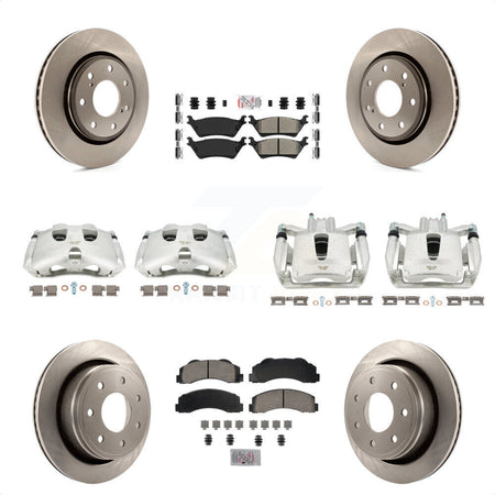 Front Rear Disc Brake Caliper Rotors And Semi-Metallic Pads Kit (10Pc) For 2012-2014 Ford F-150 With 7 Lug Wheels KC8-101975N by Transit Auto