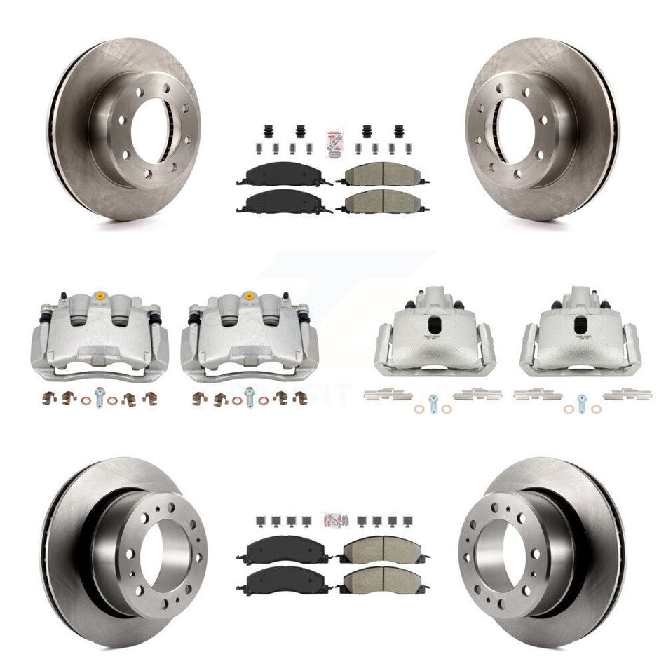 Front Rear Disc Brake Caliper Rotors And Semi-Metallic Pads Kit (10Pc) For Ram 1500 KC8-101977N