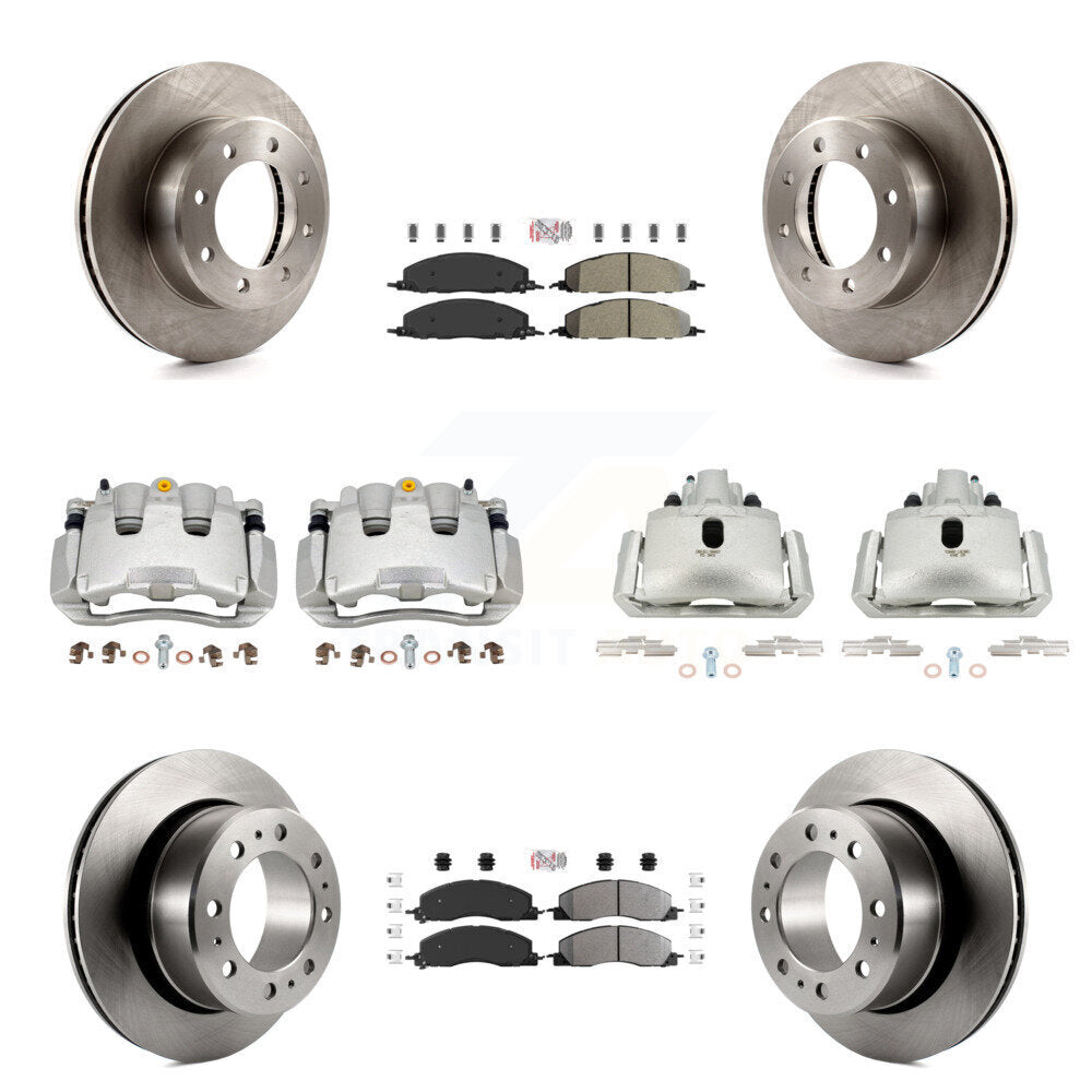Front Rear Disc Brake Caliper Rotors And Semi-Metallic Pads Kit (10Pc) For Ram 1500 KC8-101978N