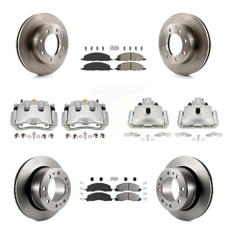 Front Rear Disc Brake Caliper Rotors And Semi-Metallic Pads Kit (10Pc) For Ram 1500 KC8-101978N