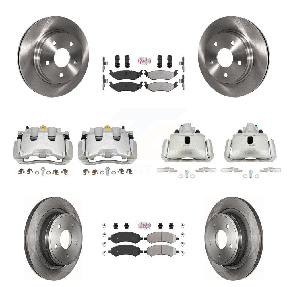 Front Rear Brake Caliper Rotor & Semi-Metallic Pad Kit (10Pc) For Ram 1500 Classic Dodge KC8-101980N