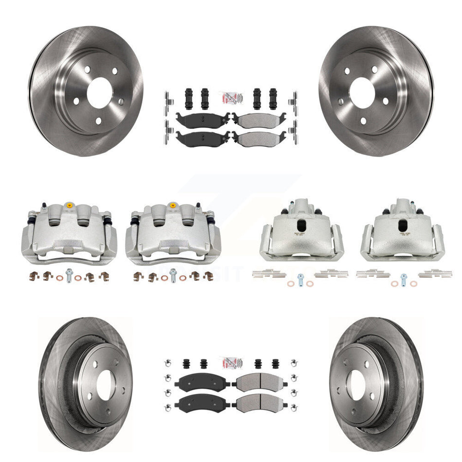 Front Rear Brake Caliper Rotor & Semi-Metallic Pad Kit (10Pc) For Ram 1500 Classic Dodge KC8-101980N