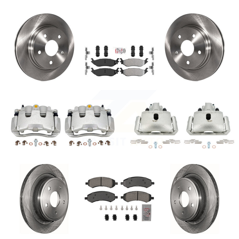 Front Rear Brake Caliper Rotor & Semi-Metallic Pad Kit (10Pc) For Ram 1500 Classic Dodge KC8-101981N