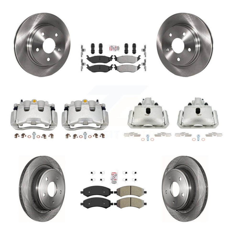 Front Rear Brake Caliper Rotor & Semi-Metallic Pad Kit (10Pc) For Ram 1500 Classic Dodge KC8-101982N