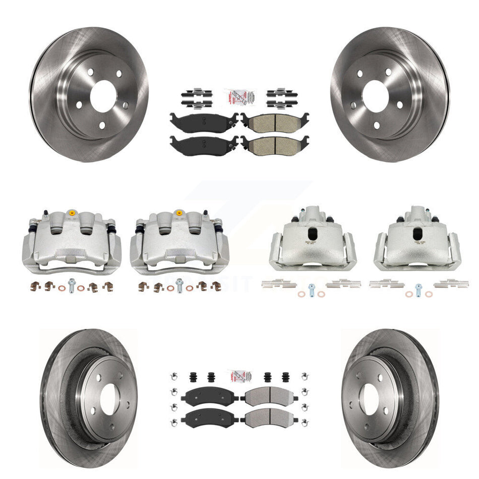 Front Rear Brake Caliper Rotor & Semi-Metallic Pad Kit (10Pc) For Ram 1500 Classic Dodge KC8-101983N