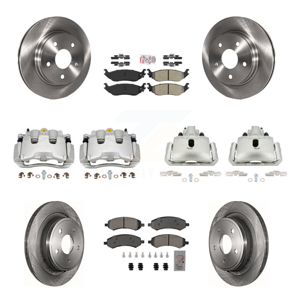 Front Rear Brake Caliper Rotor & Semi-Metallic Pad Kit (10Pc) For Ram 1500 Classic Dodge KC8-101984N
