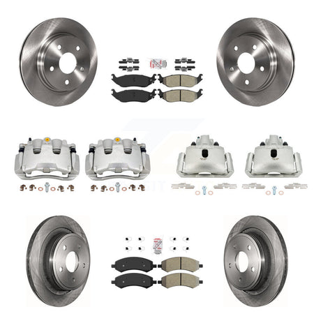 Front Rear Brake Caliper Rotor & Semi-Metallic Pad Kit (10Pc) For Ram 1500 Classic Dodge KC8-101985N