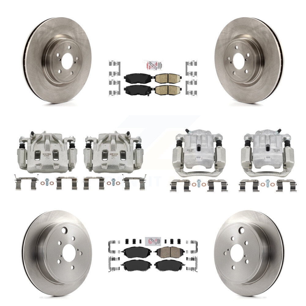 Front Rear Disc Brake Caliper Rotor And Ceramic Pad Kit (10Pc) For Subaru Outback Legacy KC8-101998N