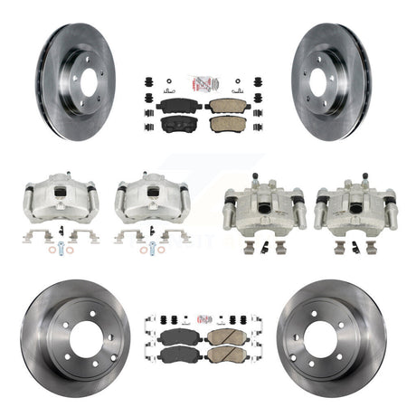 Front Rear Brake Caliper Rotors Ceramic Pad Kit (10Pc) For Jeep Patriot Compass Chrysler KC8-102004N