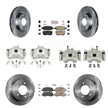 Front Rear Brake Caliper Rotors Ceramic Pad Kit (10Pc) For Jeep Patriot Compass Chrysler KC8-102005N