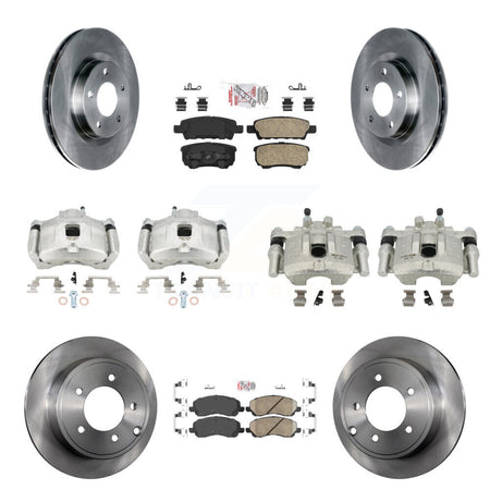 Front Rear Brake Caliper Rotors Ceramic Pad Kit (10Pc) For Jeep Patriot Compass Chrysler KC8-102007N