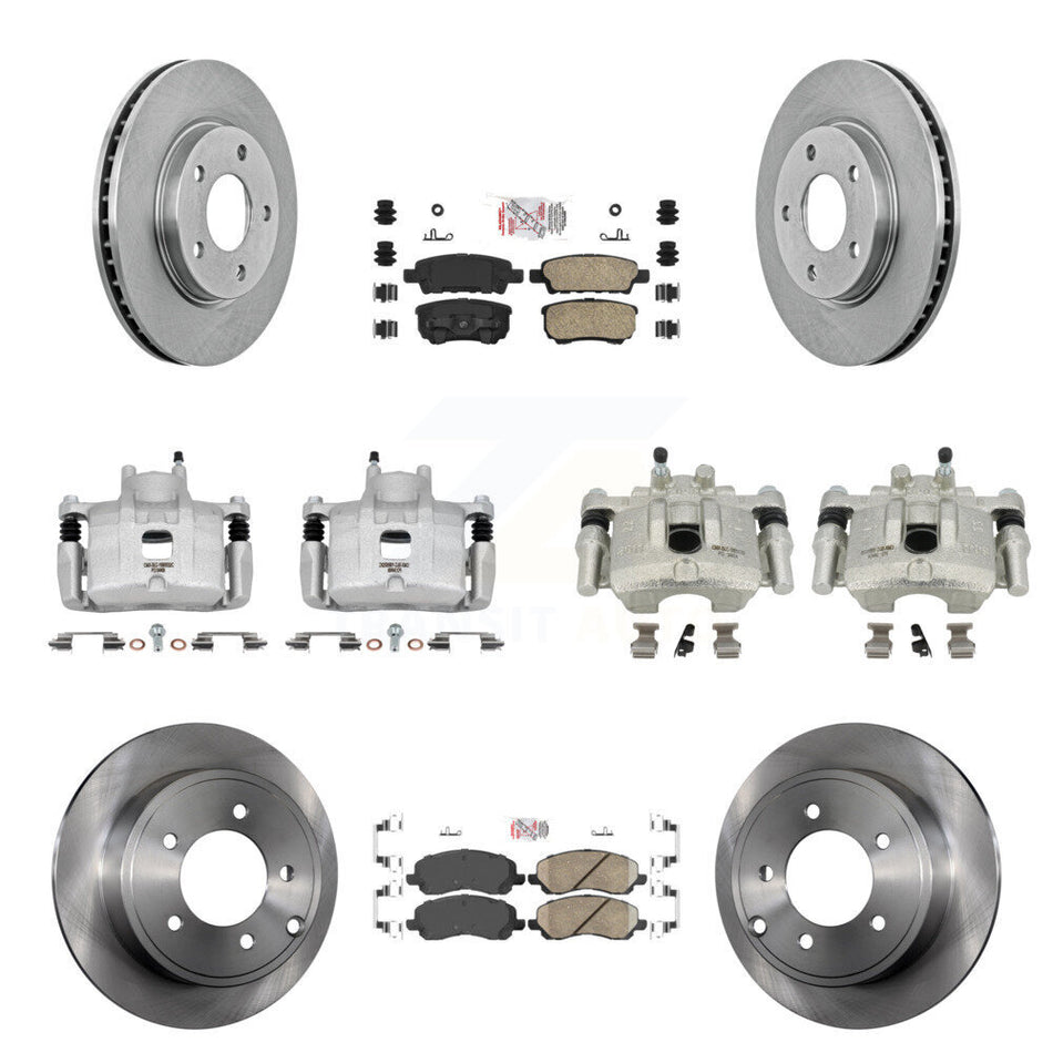 Front Rear Disc Brake Caliper Rotors And Ceramic Pads Kit (10Pc) For Mitsubishi Lancer KC8-102013N