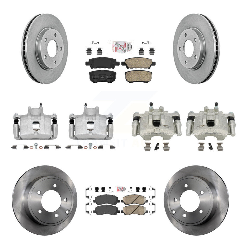 Front Rear Disc Brake Caliper Rotors And Ceramic Pads Kit (10Pc) For Mitsubishi Lancer KC8-102014N