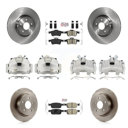 Front Rear Disc Brake Caliper Rotors And Ceramic Pads Kit (10Pc) For Ford Escape KC8-102024N