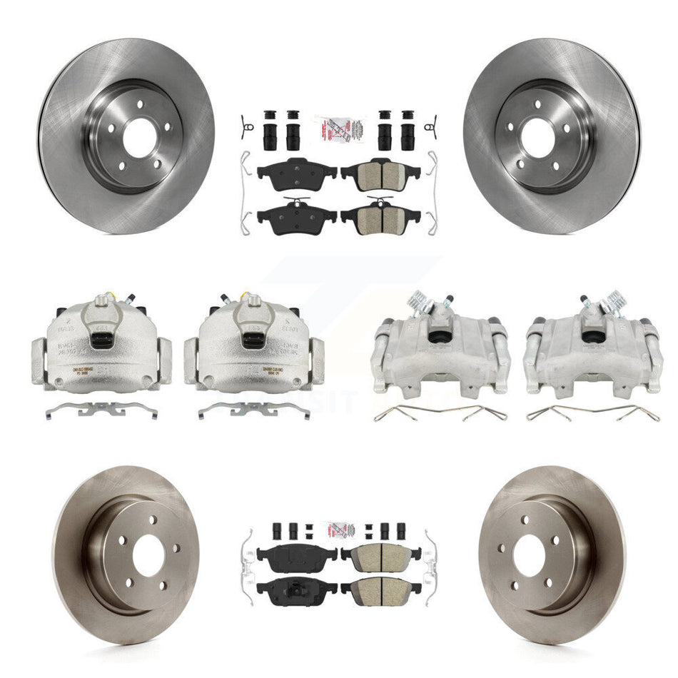 Front Rear Disc Brake Caliper Rotors And Ceramic Pads Kit (10Pc) For Ford Escape KC8-102025N