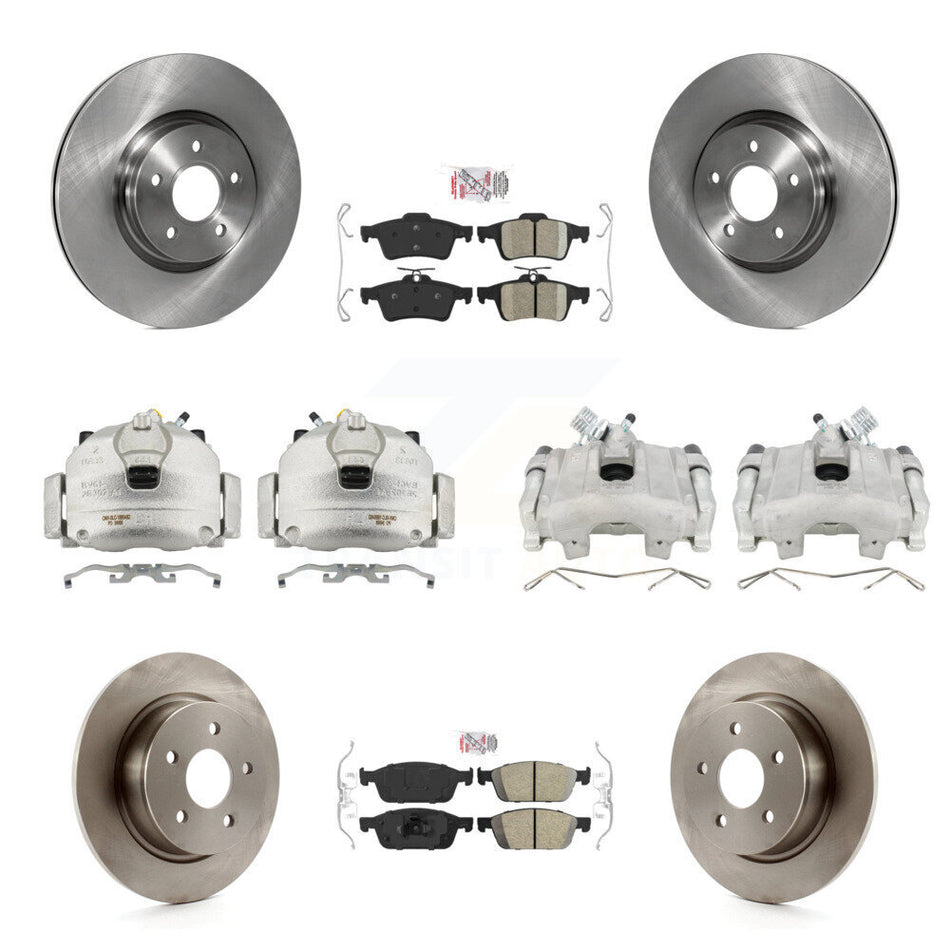 Front Rear Disc Brake Caliper Rotors And Ceramic Pads Kit (10Pc) For Ford Escape KC8-102026N