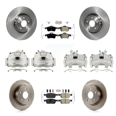 Front Rear Disc Brake Caliper Rotors And Ameribrakes Pads Kit (10Pc) For Ford Escape KC8-102029N