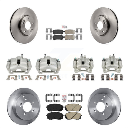 Front Rear Disc Brake Caliper Rotors And Ceramic Pads Kit (10Pc) For Hyundai Tucson Kia Sportage KC8-102044N by Transit Auto