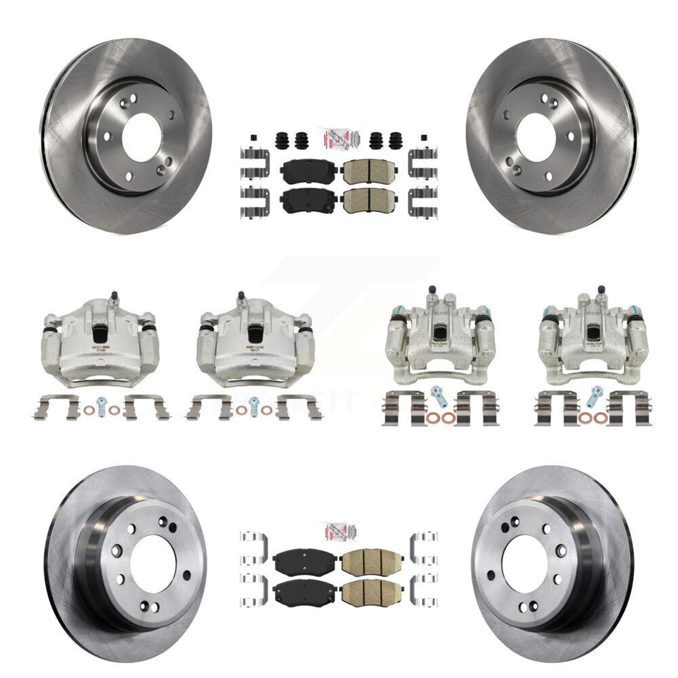 Front Rear Brake Caliper Rotors & Ceramic Pad Kit (10Pc) For Hyundai Tucson Kia Sportage KC8-102045N