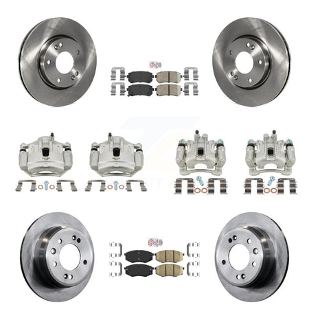 Front Rear Brake Caliper Rotors & Ceramic Pad Kit (10Pc) For Hyundai Tucson Kia Sportage KC8-102046N