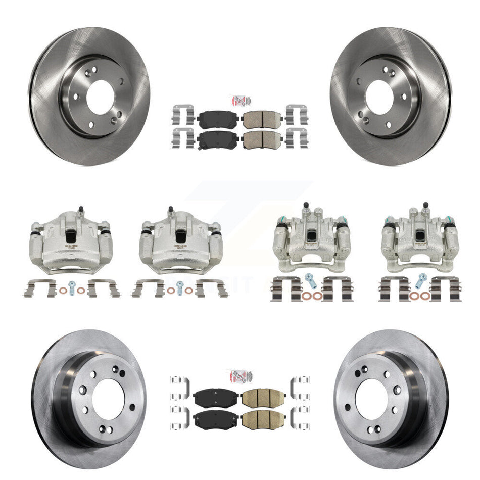 Front Rear Brake Caliper Rotors & Ceramic Pad Kit (10Pc) For Hyundai Tucson Kia Sportage KC8-102046N