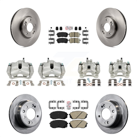 Front Rear Disc Brake Caliper Rotors And Ceramic Pads Kit (10Pc) For Kia Sportage Hyundai Tucson KC8-102047N by Transit Auto