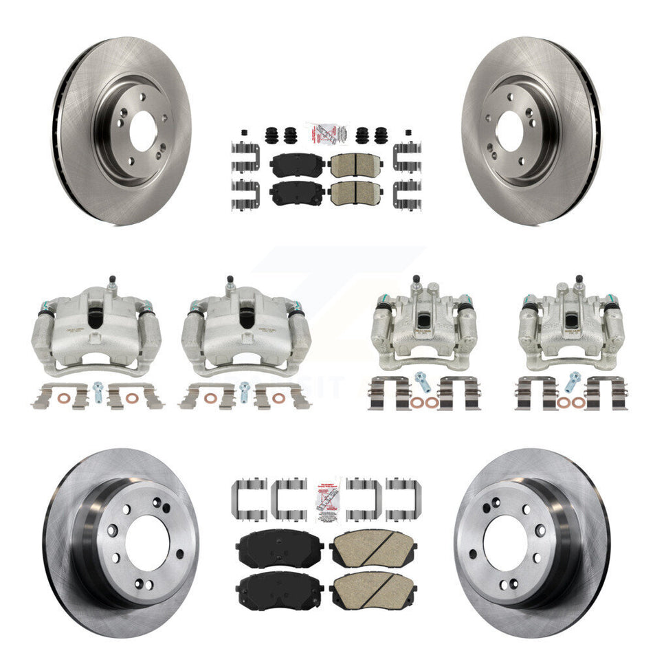 Front Rear Disc Brake Caliper Rotors And Ceramic Pads Kit (10Pc) For 2015 Hyundai Tucson FWD with FUEL CELL EV (FCEV) engine KC8-102049N