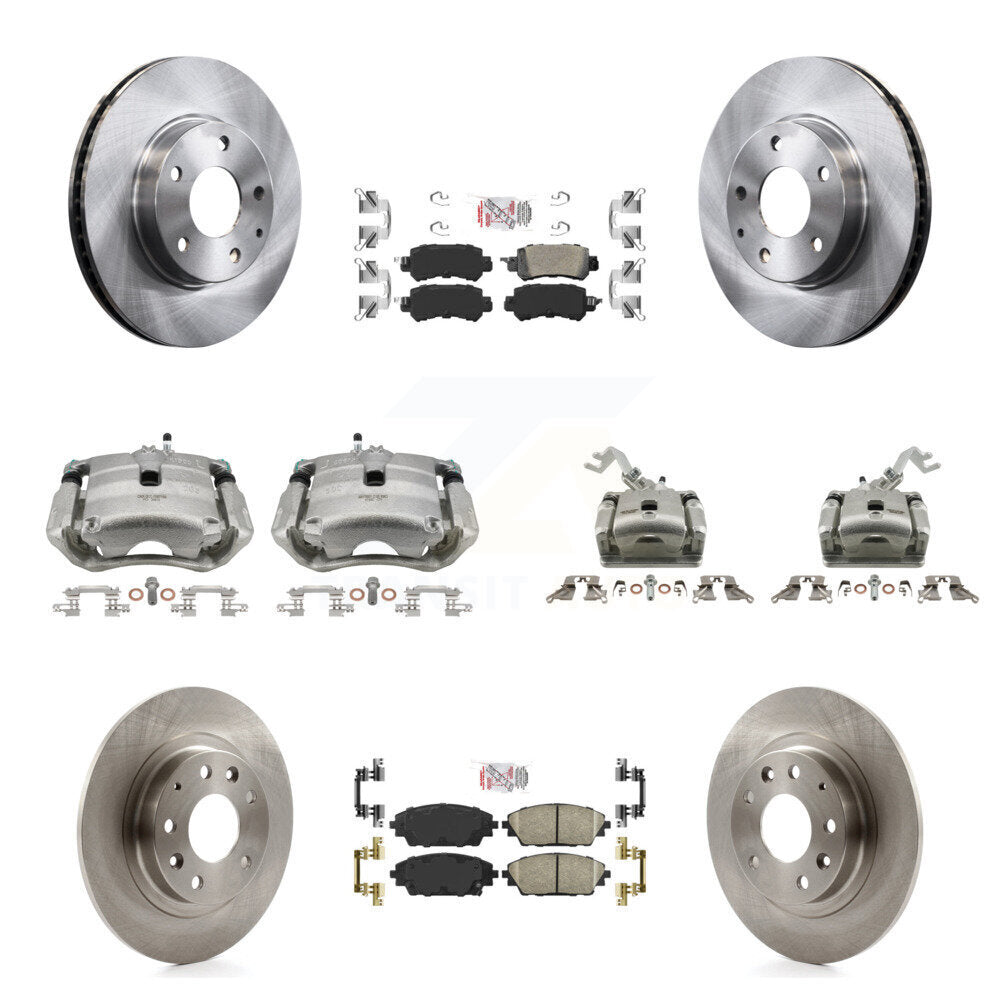 Front Rear Disc Brake Caliper Rotors Ceramic Pad Kit (10Pc) For 2016-2018 Mazda CX-3 FWD KC8-102068N