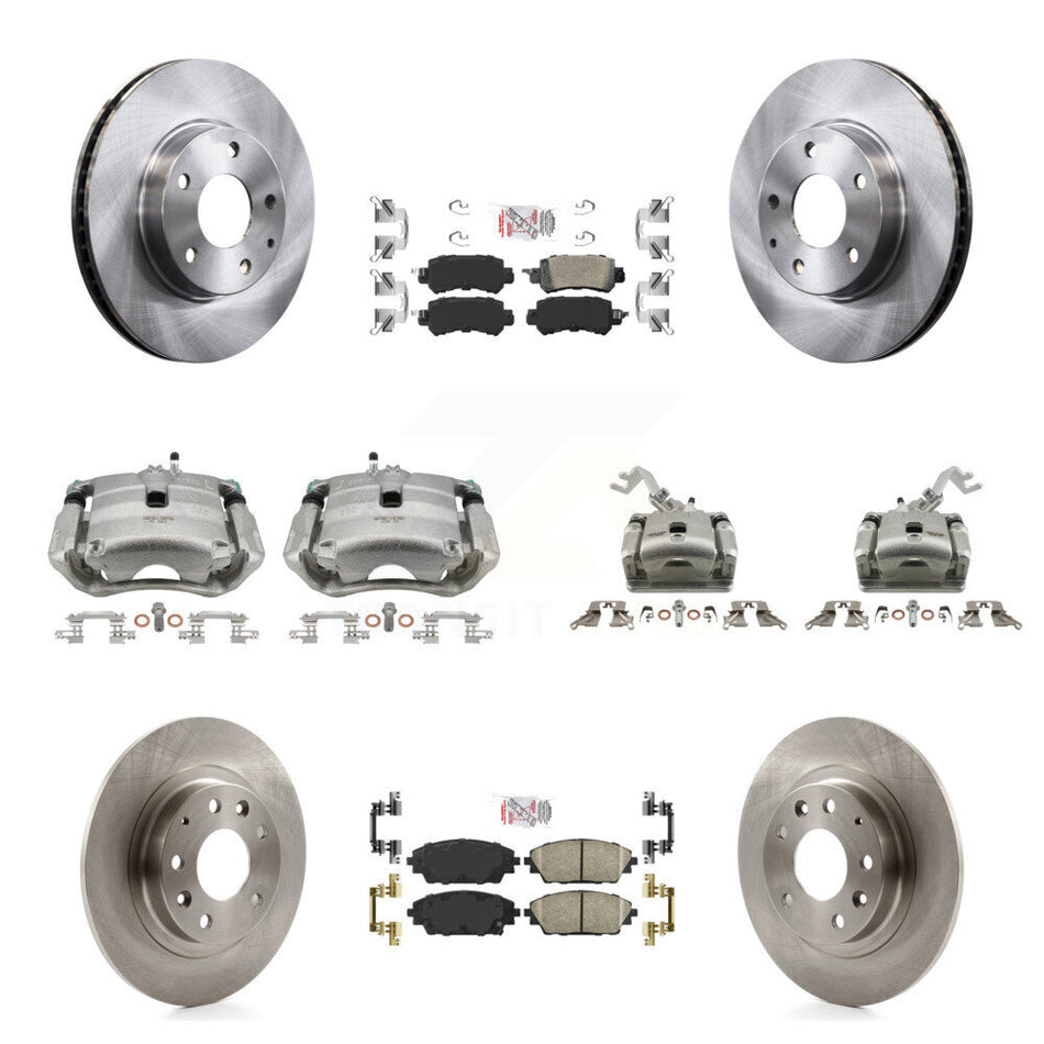 Front Rear Disc Brake Caliper Rotors Ceramic Pad Kit (10Pc) For 2016-2018 Mazda CX-3 FWD KC8-102068N