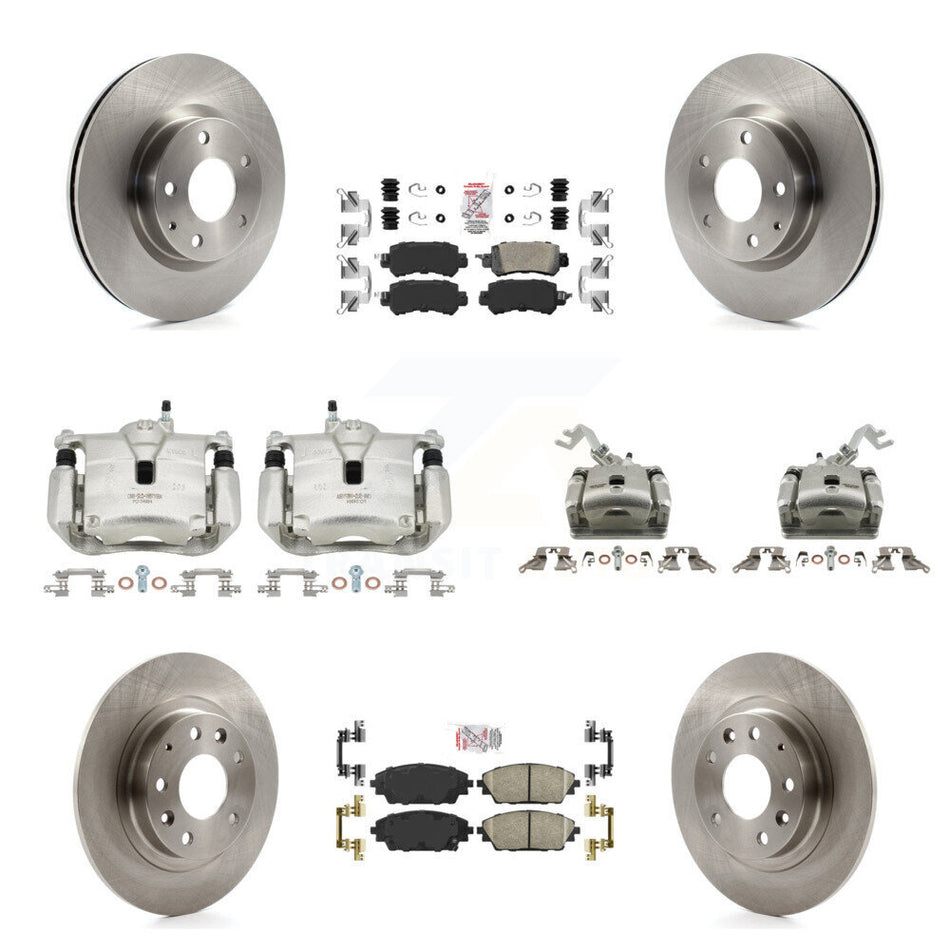 Front Rear Disc Brake Caliper Rotors Ceramic Pad Kit (10Pc) For 2016-2018 Mazda CX-3 AWD KC8-102069N