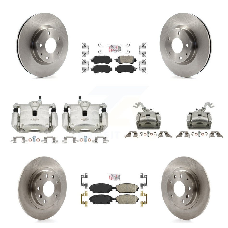 Front Rear Disc Brake Caliper Rotors Ceramic Pad Kit (10Pc) For 2016-2018 Mazda CX-3 AWD KC8-102070N