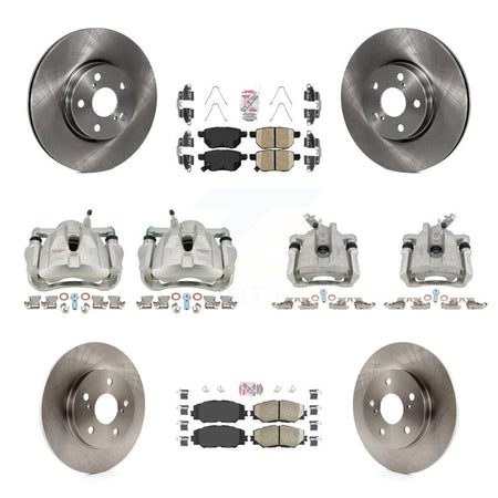 Front Rear Disc Brake Caliper Rotors And Ceramic Pads Kit (10Pc) For Toyota Matrix KC8-102074N