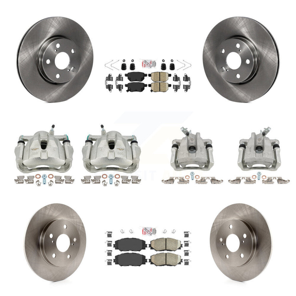 Front Rear Disc Brake Caliper Rotors And Ceramic Pads Kit (10Pc) For Toyota Matrix KC8-102076N
