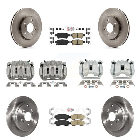 Front Rear Disc Brake Caliper Rotor & Ceramic Pad Kit (10Pc) For 2005-2010 Honda Odyssey KC8-102078N