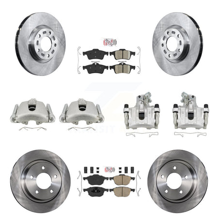 Front Rear Disc Brake Caliper Rotors And Ceramic Pads Kit (10Pc) For Mazda 3 Sport KC8-102114N