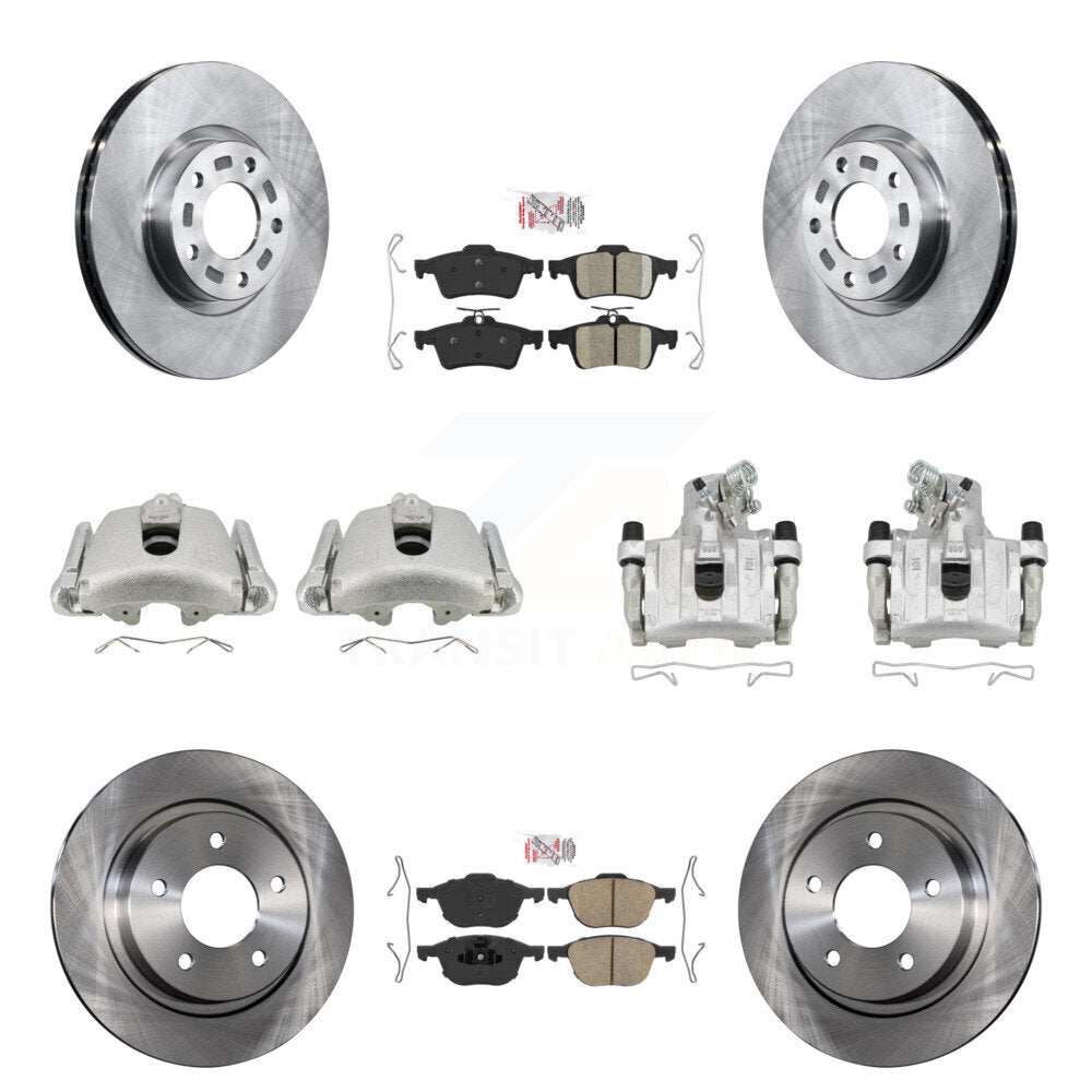 Front Rear Disc Brake Caliper Rotors And Ceramic Pads Kit (10Pc) For Mazda 3 Sport KC8-102115N