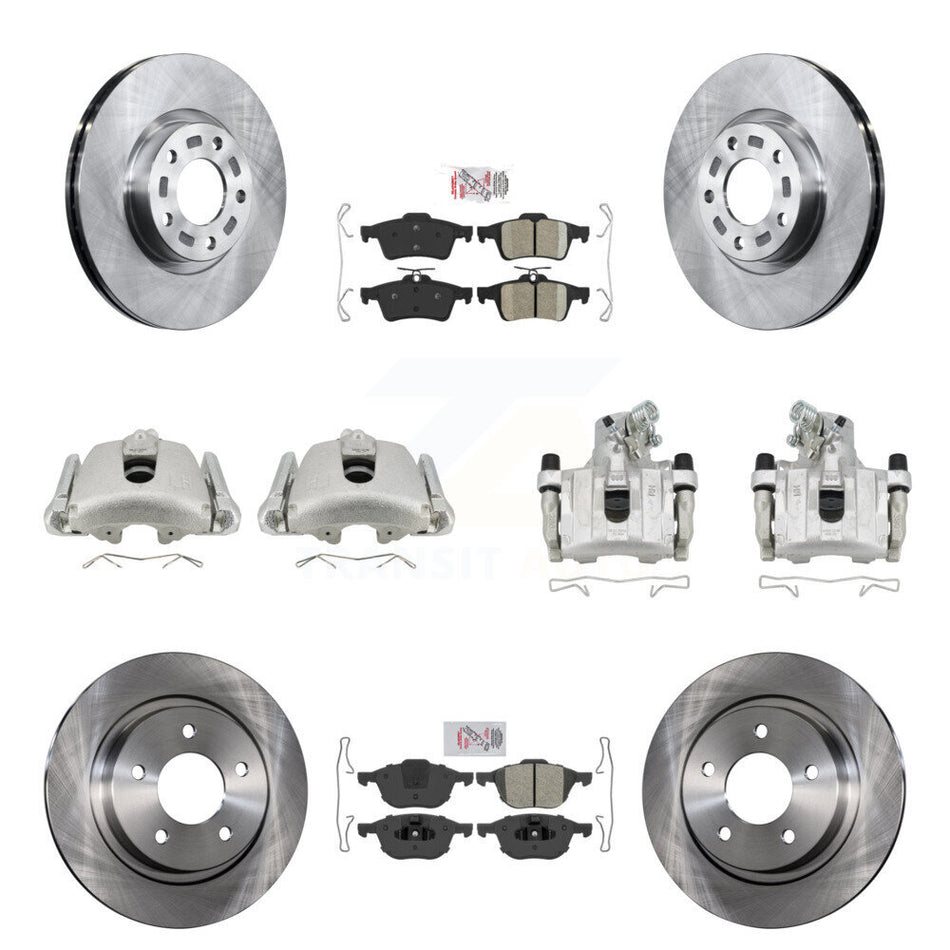 Front Rear Disc Brake Caliper Rotors And Ameribrakes Pads Kit (10Pc) For Mazda 3 Sport KC8-102116N