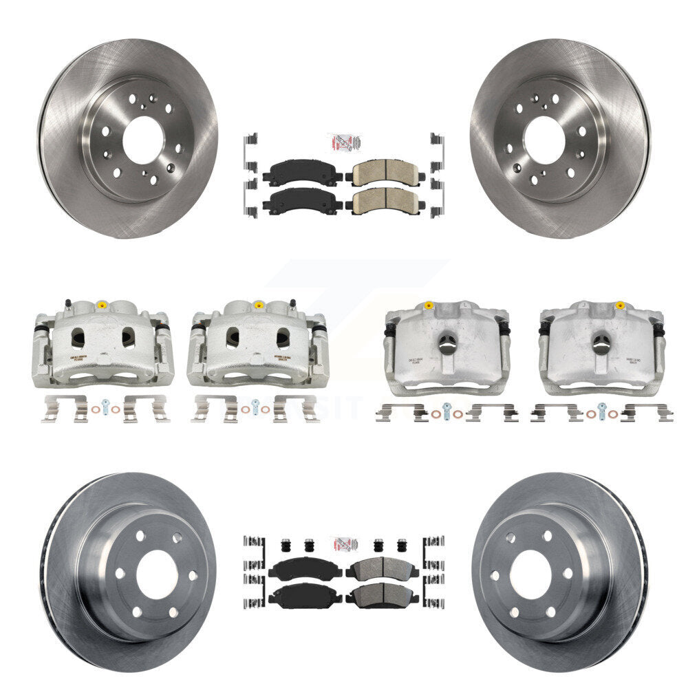Front Rear Brake Caliper Rotor Ameribrakes Pad Kit (10Pc) For Chevrolet Express 1500 GMC KC8-102122N