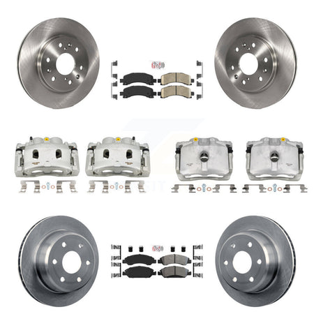 Front Rear Brake Caliper Rotor Ameribrakes Pad Kit (10Pc) For Chevrolet Express 1500 GMC KC8-102122N