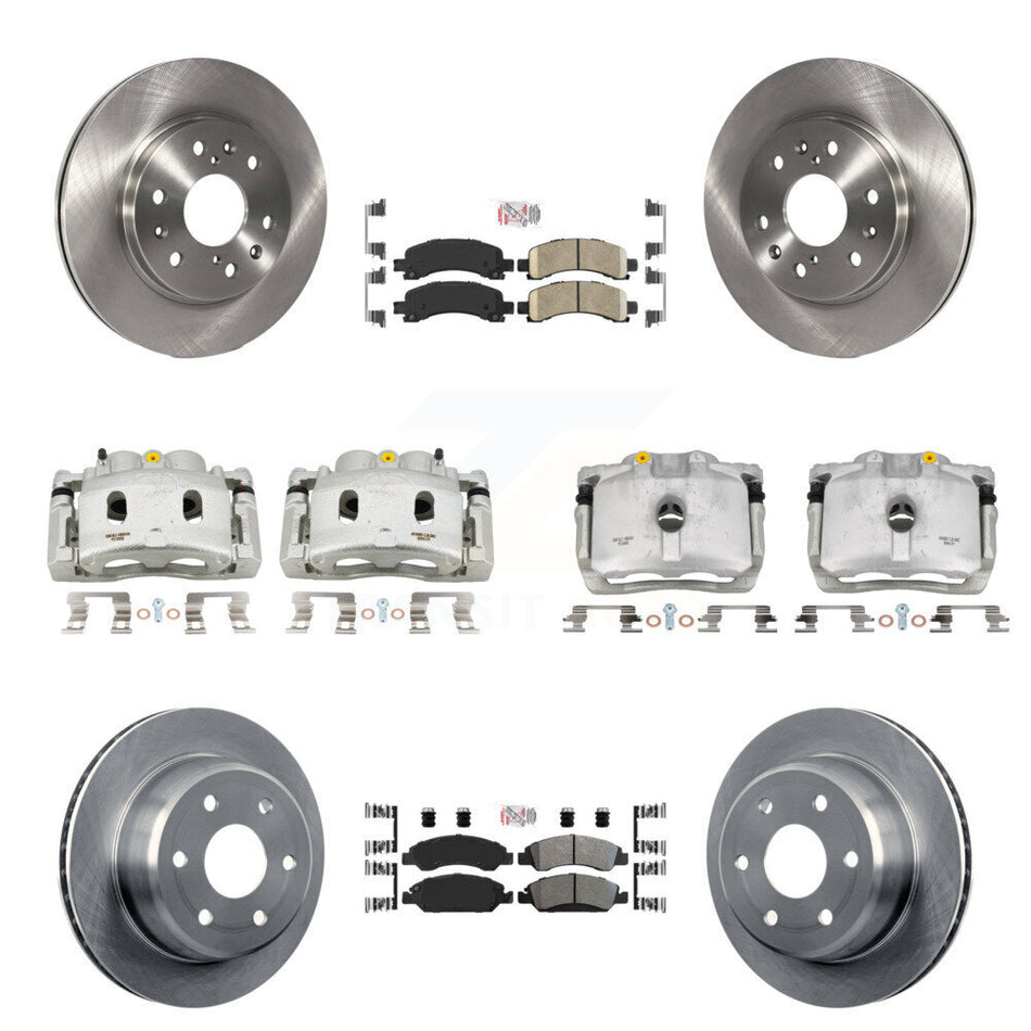 Front Rear Brake Caliper Rotor Ameribrakes Pad Kit (10Pc) For Chevrolet Express 1500 GMC KC8-102122N