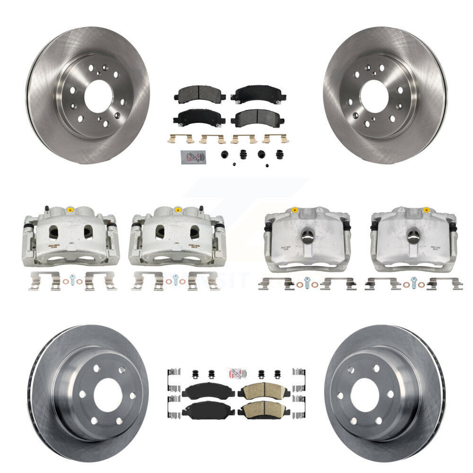 Front Rear Brake Caliper Rotor Ameribrakes Pad Kit (10Pc) For Chevrolet Express 1500 GMC KC8-102123N