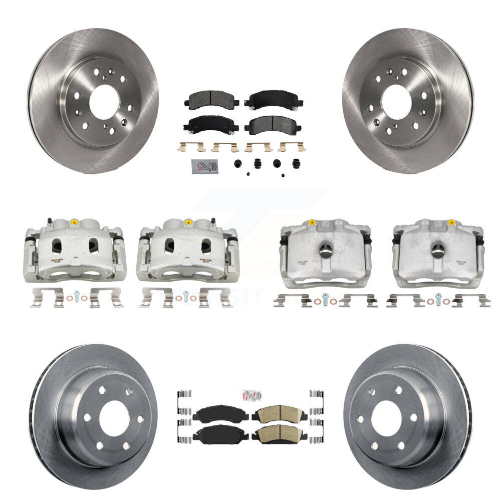 Front Rear Brake Caliper Rotor Ameribrakes Pad Kit (10Pc) For Chevrolet Express 1500 GMC KC8-102124N